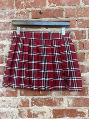 NWOT Adult School Girl Red And White Plaid Mini Skirt